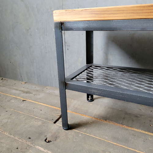 ベンチ アイアンラック シューズラック 什器 おしゃれ シンプル 無骨