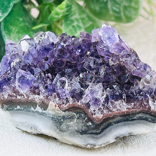 瑪瑙質母岩 レインボー アメジスト 紫水晶 クラスター 原石 ラフ