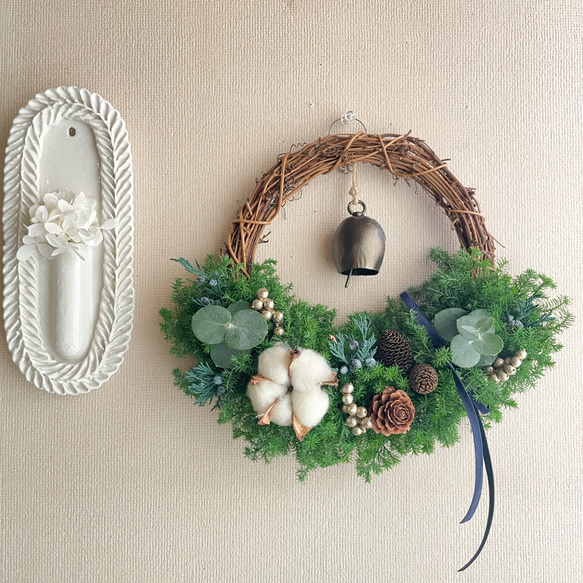 針葉樹の香りクリスマスリース ベル クリスマスリース 玄関 プレゼント