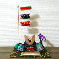 ミニ座布団 青海波柄 10cm角 4枚セット 置物用 その他インテリア雑貨