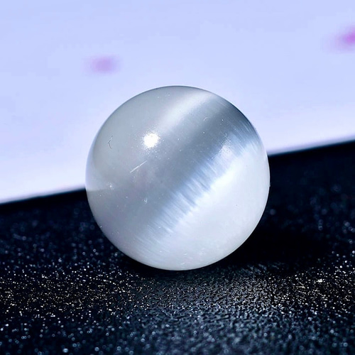 キャッツアイ 丸玉 ホワイト 白 置物 猫目石 インテリア 小物