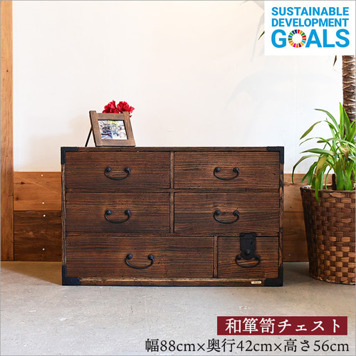 アンティーク 和箪笥 桐箪笥 薬箪笥 チェスト 木製 和風 家具 リメイク