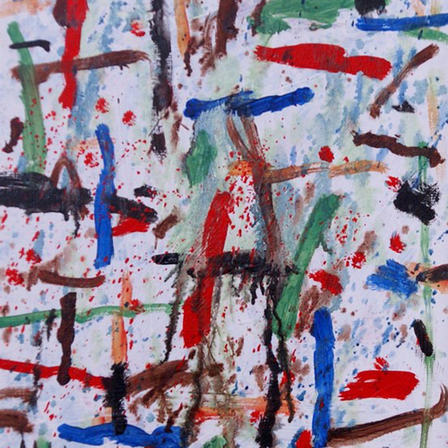 抽象画 現代アート 「彩-49」 色紙に油彩の抽象画 その他インテリア