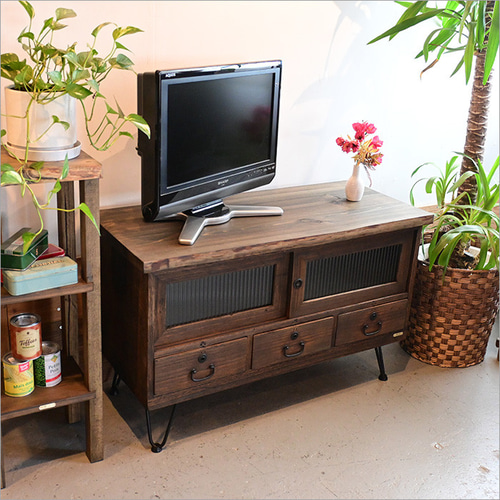 アンティーク 和箪笥 ガラスキャビネット テレビ台 ローボード