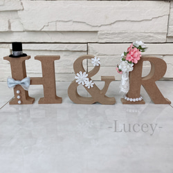 ハット×選べる花冠 イニシャルオブジェ 立体・オブジェ Lucey 通販