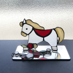 ミモザの八角形の鏡 (20size/max21） ステンドグラス ドレッサー