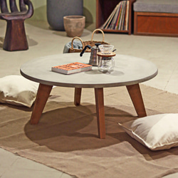 円形｜ライトグレー｜ラウンドテーブル｜Φ120cm｜脚タイプ③｜薄塗り