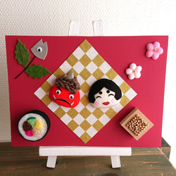 ミニ座布団 置物用 金彩菱形 7cm角 4枚セット ハンドメイド ミニチュア