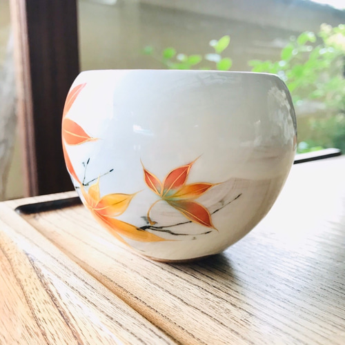 京焼・清水焼 陶あん】玉湯呑み もみじ 湯呑み 京焼・清水焼窯元 陶