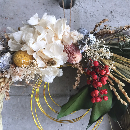 ドライフラワーしめ縄 // プリザーブドドライフラワーのある暮らし