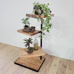 360°回転4段ラック 回転 観葉植物 靴置き オシャレ シンプル 見せ方