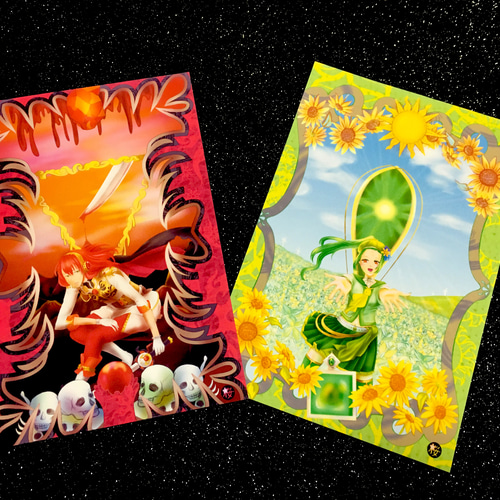 7月】ルビー&【8月】ペリドット＊誕生石シリーズ＊CGポストカード