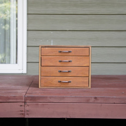 木製の小引出し；1段；縦形/ソーイングボックス/収納/アンティーク