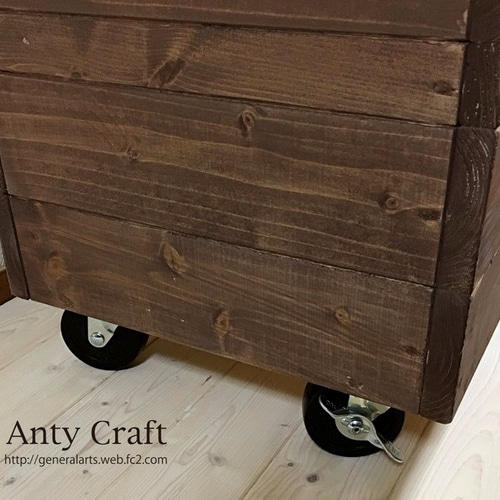 サイズオーダー可】【引取可】無垢材キャスター付おもちゃ収納 収納