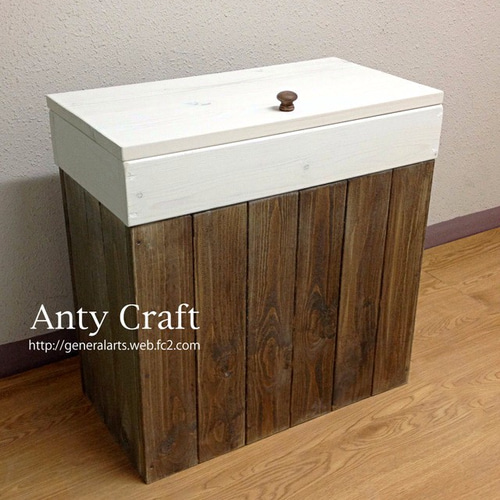 引取可能】大型のゴミ箱 70L対応 ハンドメイド アンティーク風