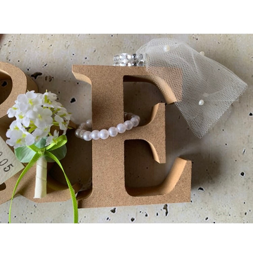 イニシャルオブジェ／ナチュラル日付入り その他オーダーメイド nico