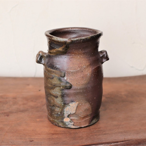 備前焼 耳付花入れ h1-010 一輪挿し・花瓶・花器 宗兵衛窯 古川宗之輔