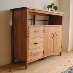 アンティーク風 チェストシェルフ 95㎝幅 チェスト・キャビネット