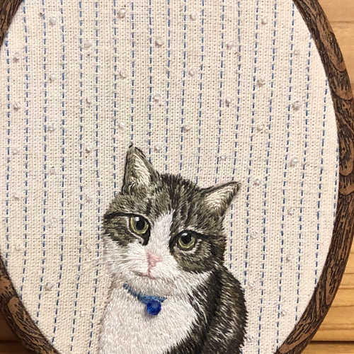 可愛い猫の額入り手刺繍 タペストリー・壁掛け mika工房 通販 7526018