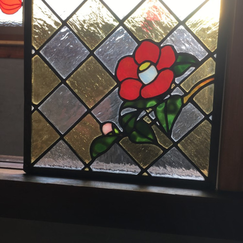 ステンドグラス 椿のパネル その他インテリア雑貨 ステンドグラス工房