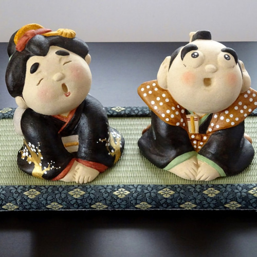 受注制作】福助さん お福さんセット 大サイズ 縁起物 その他置物