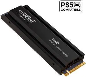 Crucial T500 2TB Gen4 NVMe M.2 Internal Gaming SSD with Heatsink