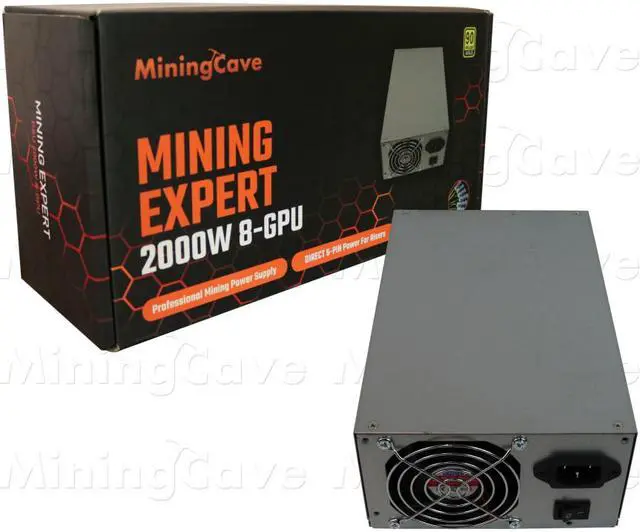 MiningCave GPU Mining Power Supply 2000W Direct 6 PIN to Riser for