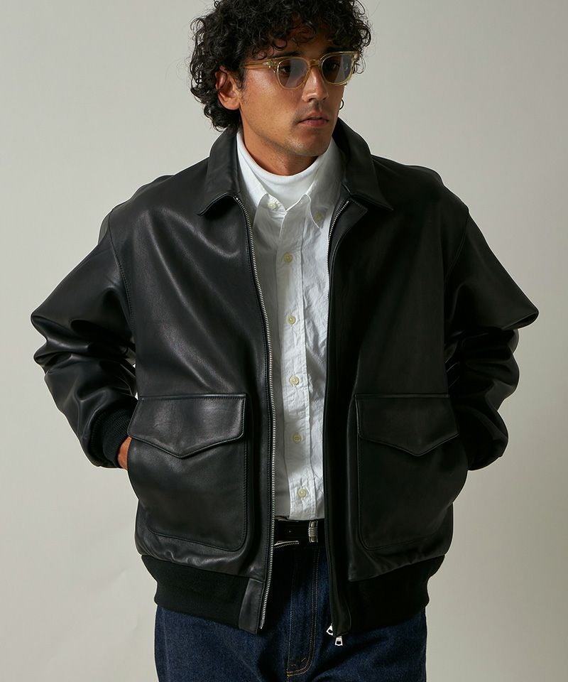 FIDELITY(フィデリティ)】LAMB LEATHER A-2 JKT レザージャケット