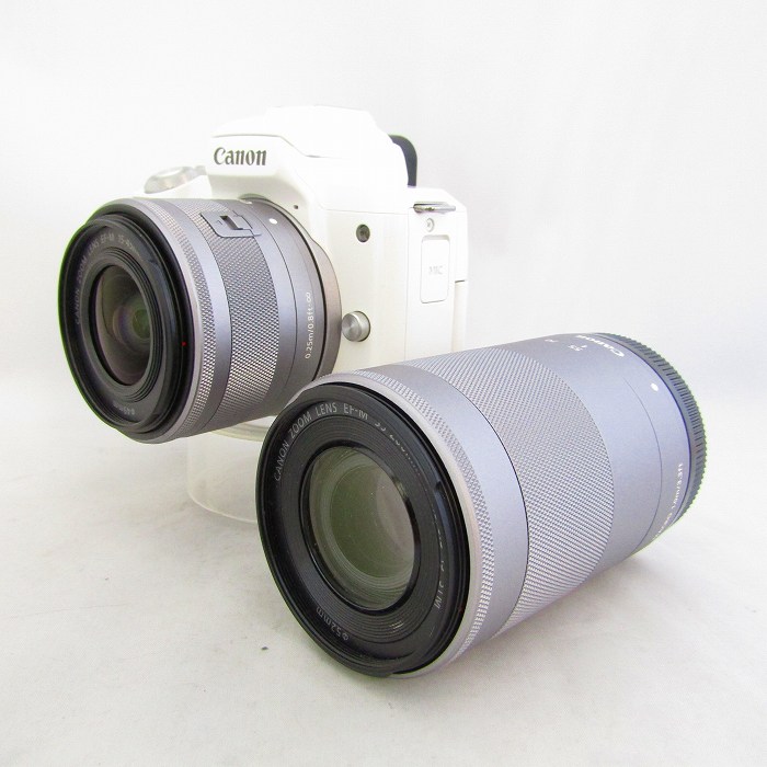 中古】(キヤノン) Canon EOS KISS M ダブルズームキツト ホワイト