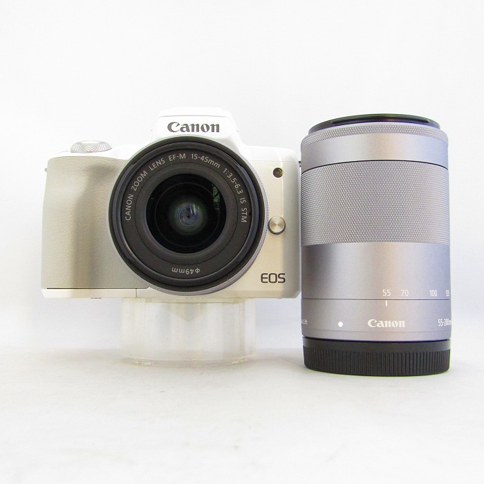 中古】(キヤノン) Canon EOS KISS M ダブルズームキツト ホワイト
