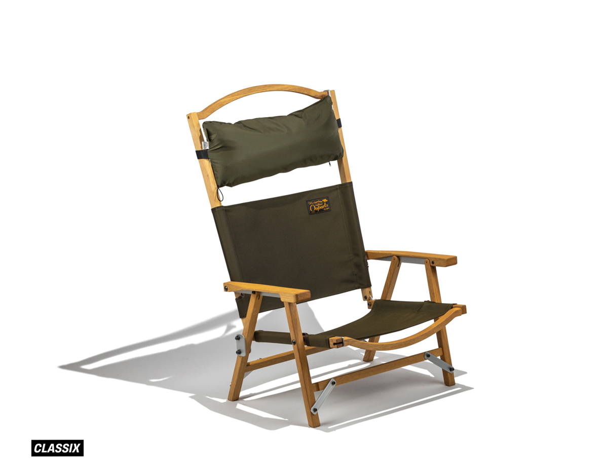 カーミットチェアをハイバックにできるキャンプオーパーツのカスタム