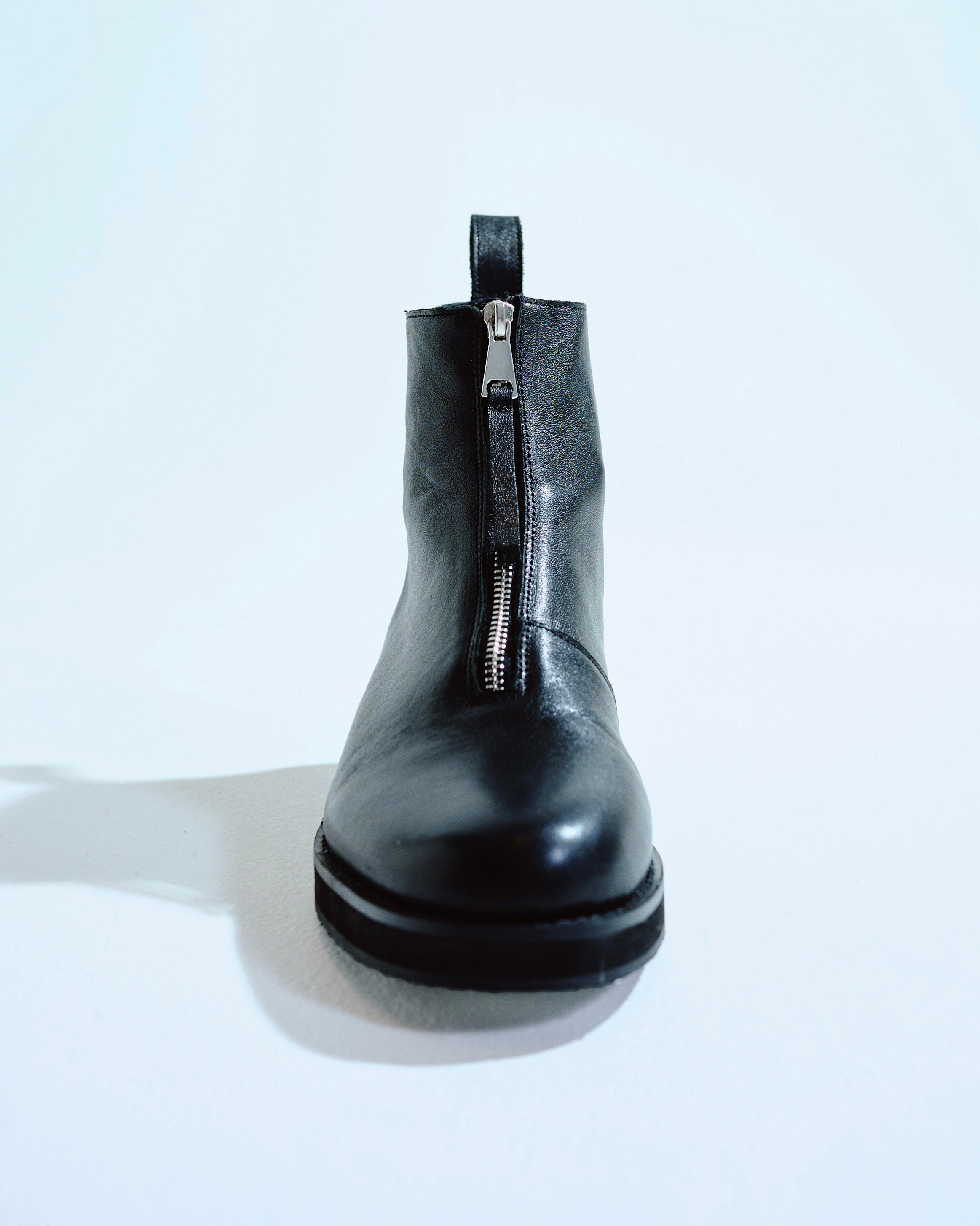 REAL LEATHER FRONT ZIP BOOTS – CAMPHOR WOOD - OFFICIAL ONLINE