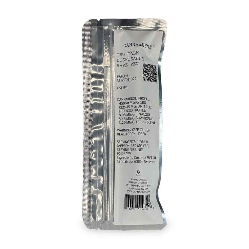 Shop Canna Hemp Calm CBD Disposable Vape Pen Online | CannaBuddy