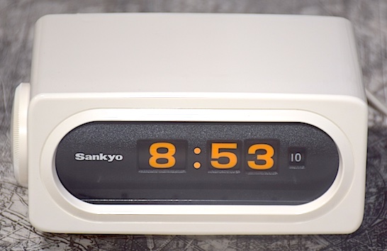 SANKYO 小型ドラム式クロック 601Z（ホワイト） 昭和50年頃【E051