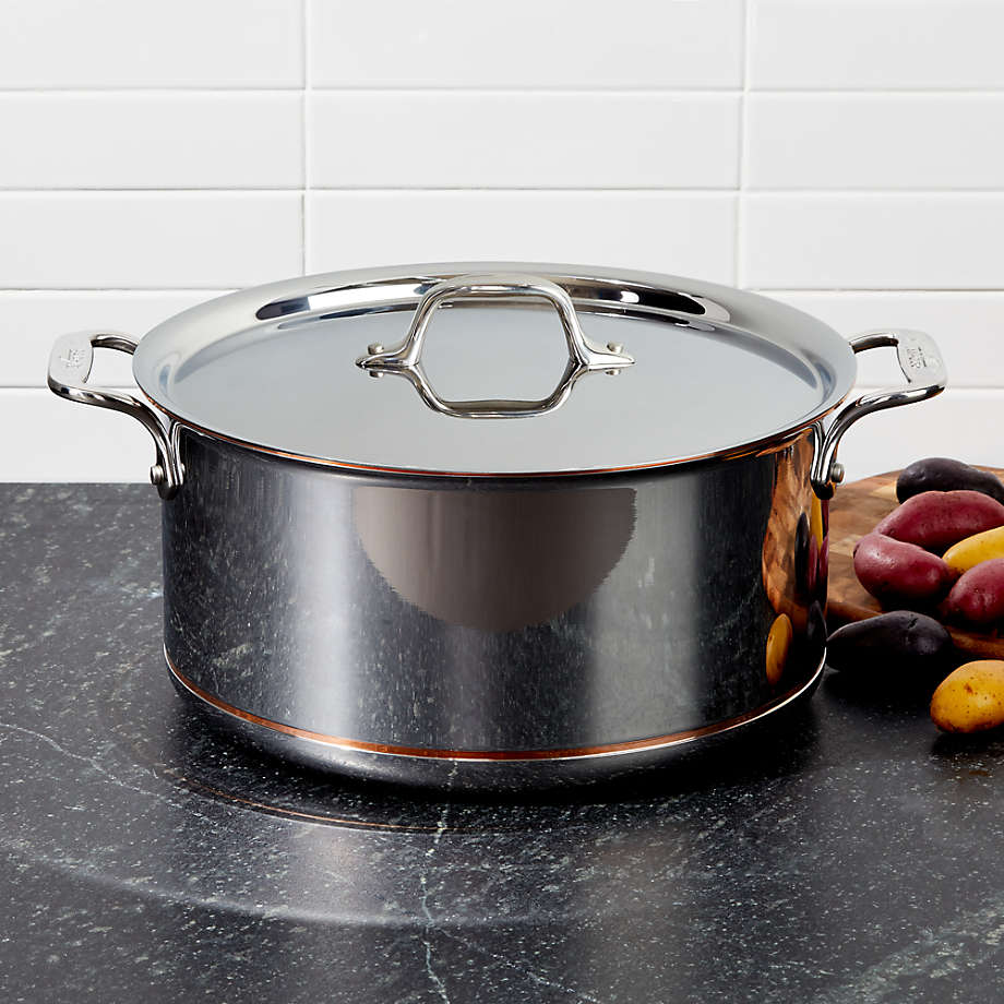 All Clad Copper Core 8 Qt. Stockpot with Lid + Reviews | Crate