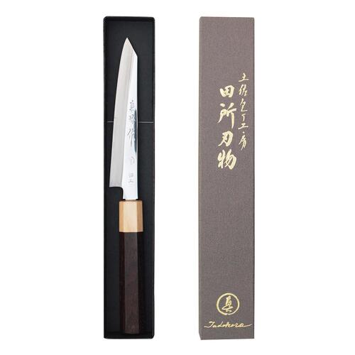 ペティ切付型包丁 極上本霞研ぎ鏡面仕上げ 〔刃渡り15cm、全長27.5cm