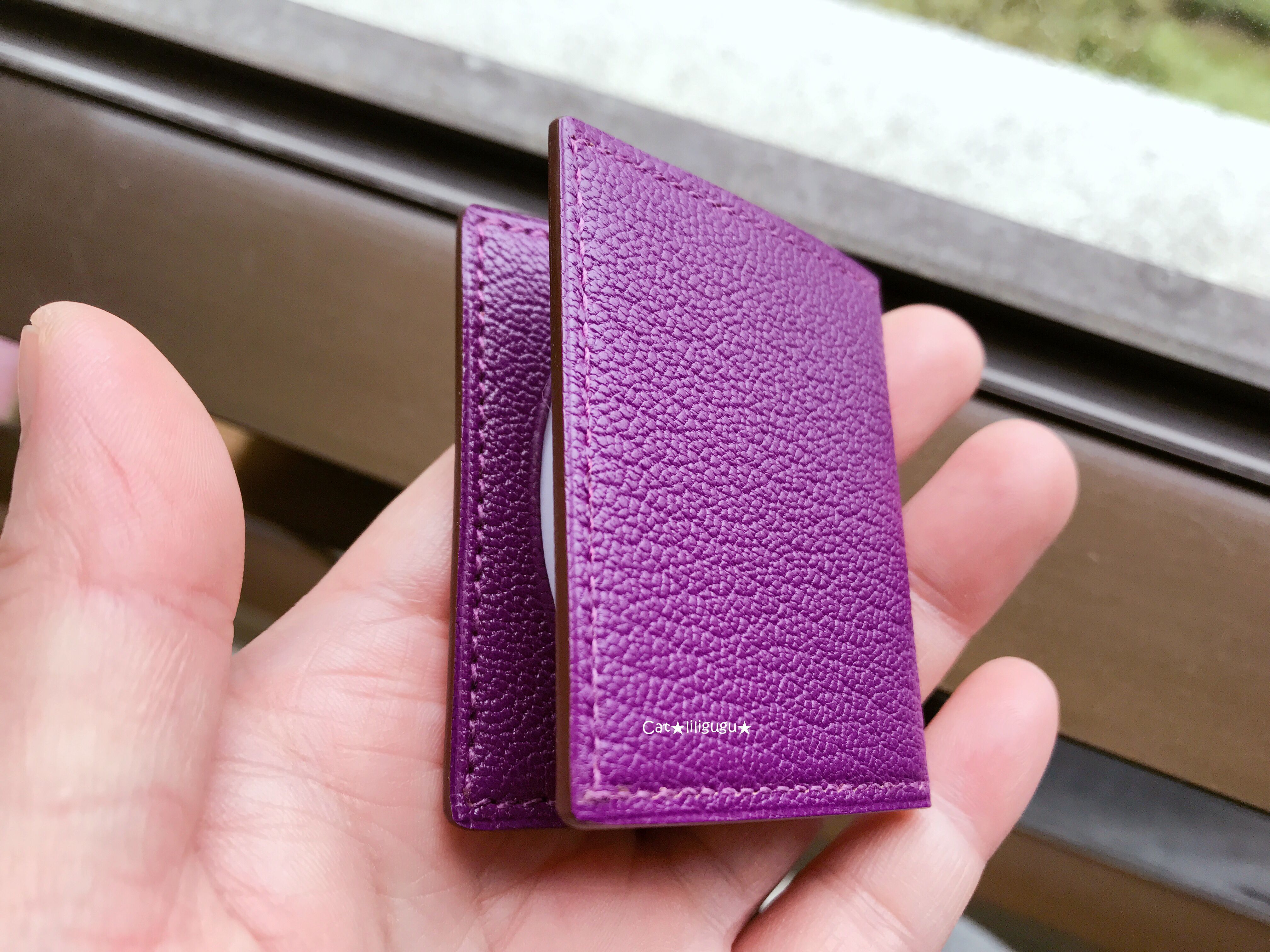 エルメス)ミニフォトフレーム☆写真2枚用バイオレット (HERMES