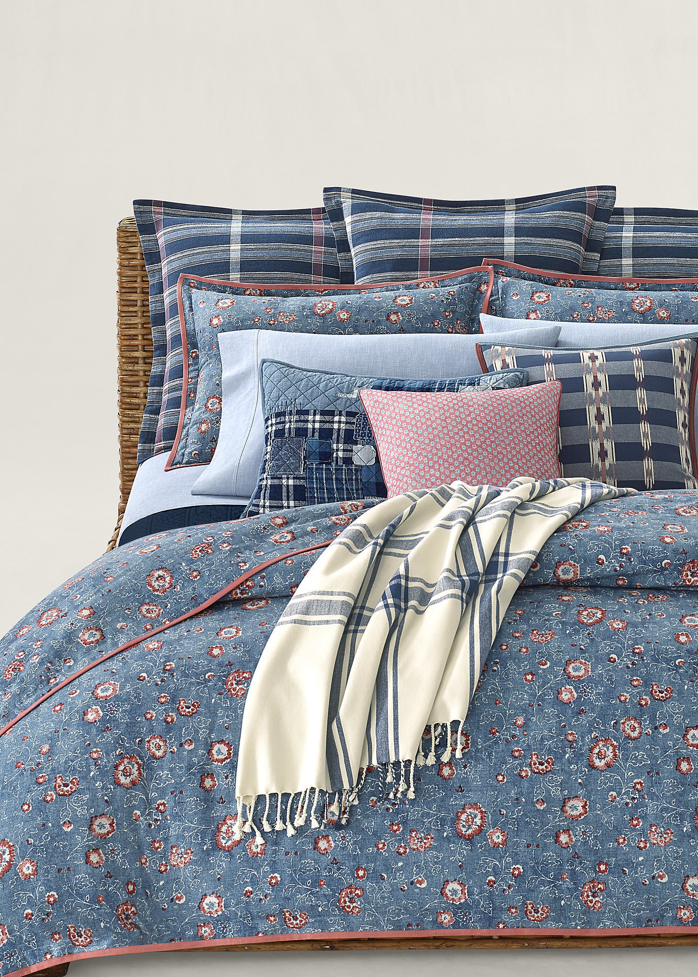 RL Home 綿掛け布団カバー クイーン/キング Indigo Traveler (RALPH