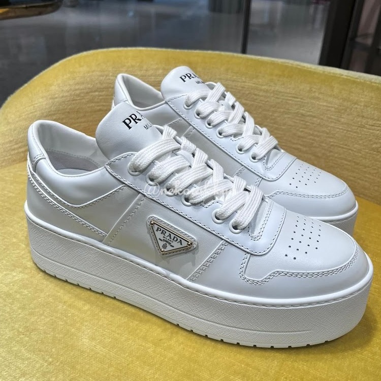 Prada＊Downtown Bold leather sneakers レザースニーカー＊送込