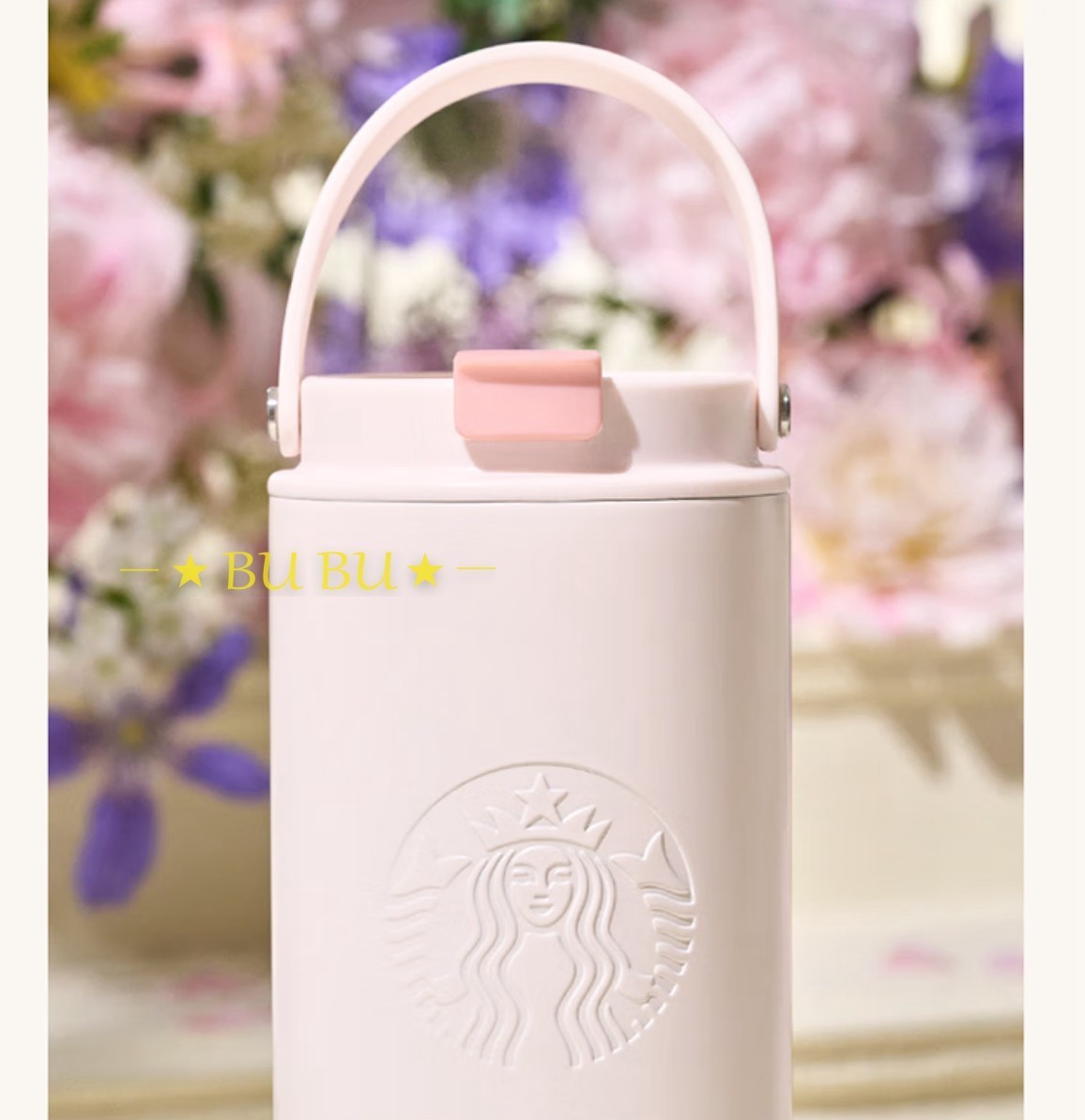Starbucks可愛い ピンク 大容量 ステンレス タンブラー 800ml