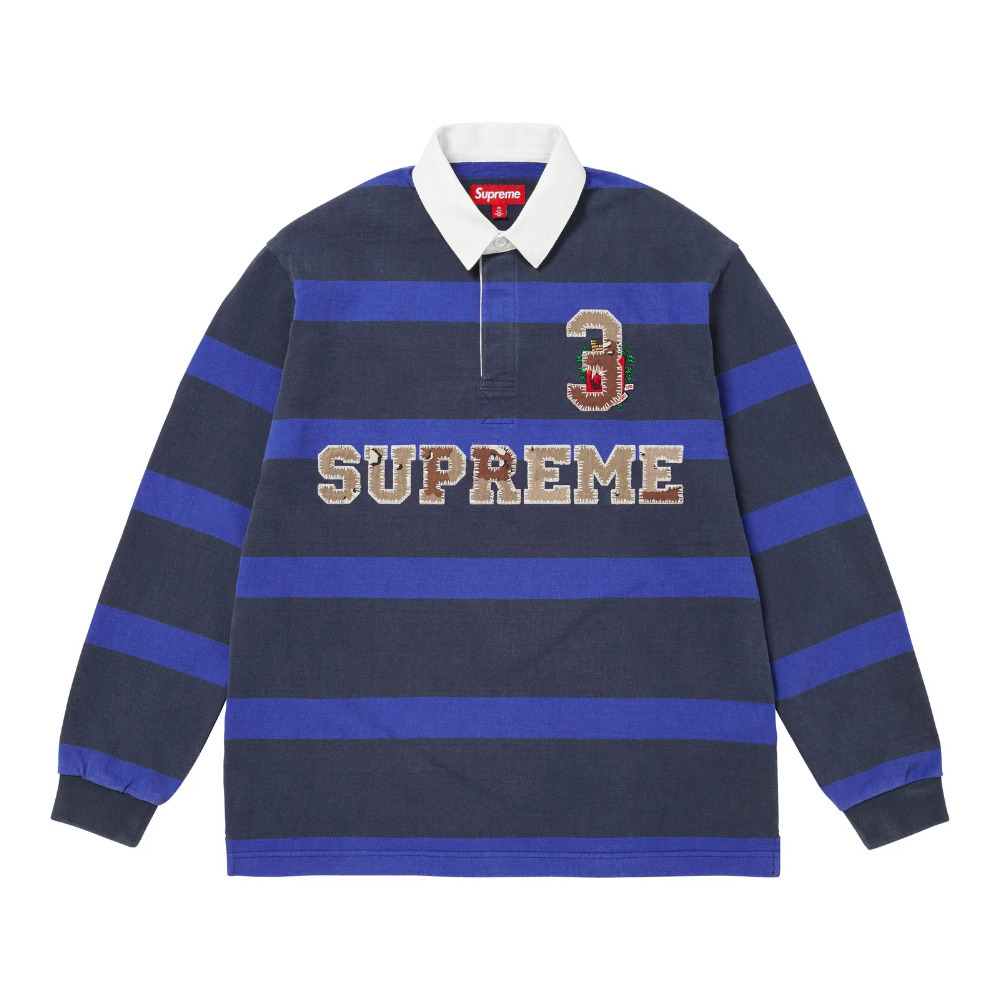 Supreme】Stripe Rugby☆Navy☆25FW☆ (Supreme/ポロシャツ) 121951280