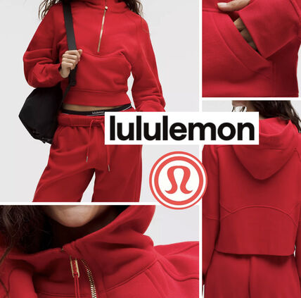 レッド（赤）系 S lululemon(ルルレモン) パーカー・フーディ
