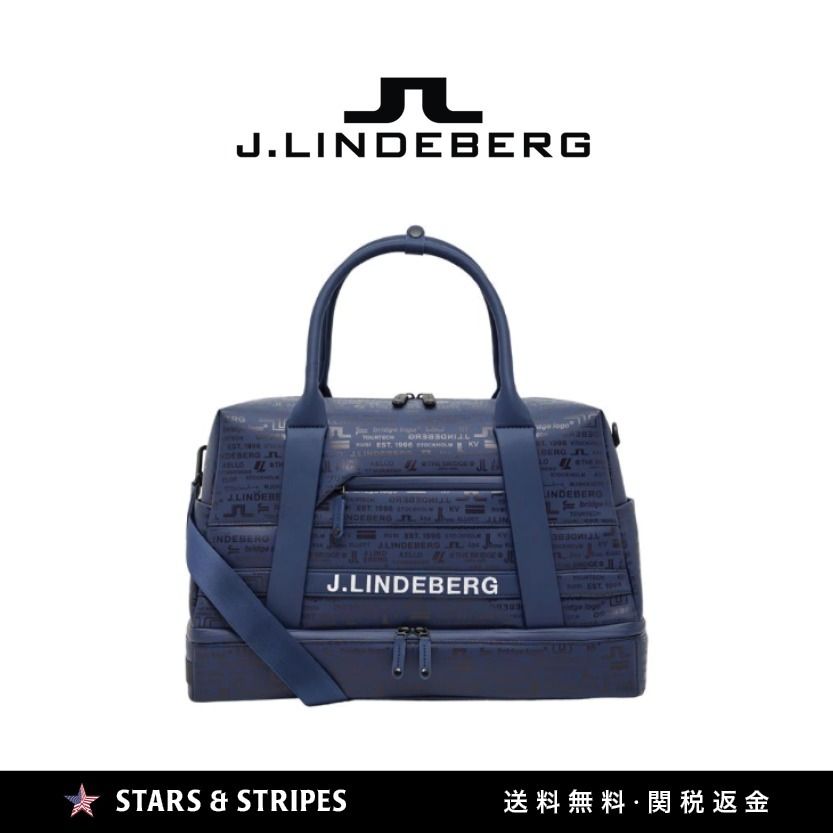 日本未販売【J.Lindeberg Golf】ボストンバッグ JLネイビー (J