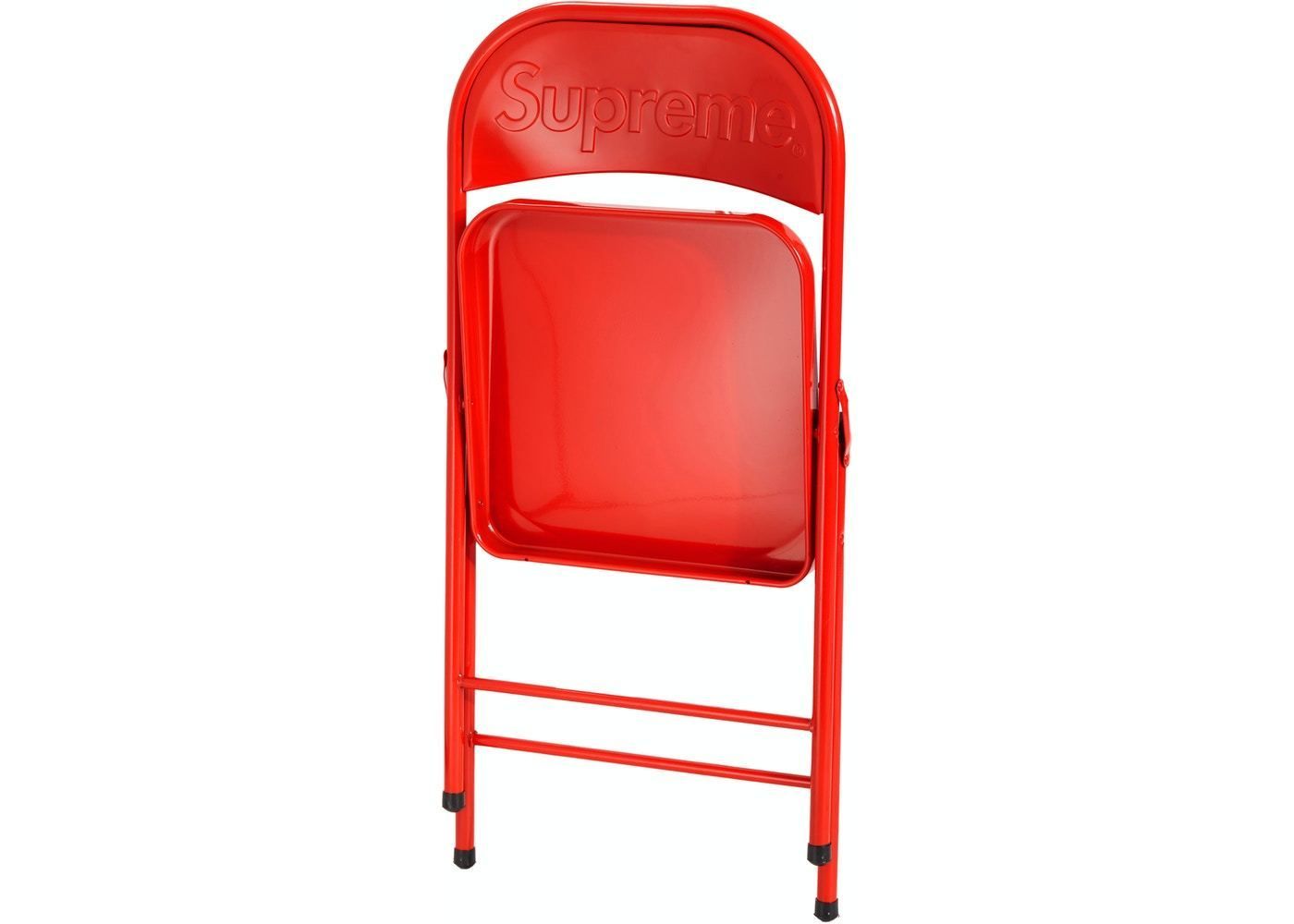 20AW】Supreme メタル 折り畳みイス ブラック レッド (Supreme/椅子