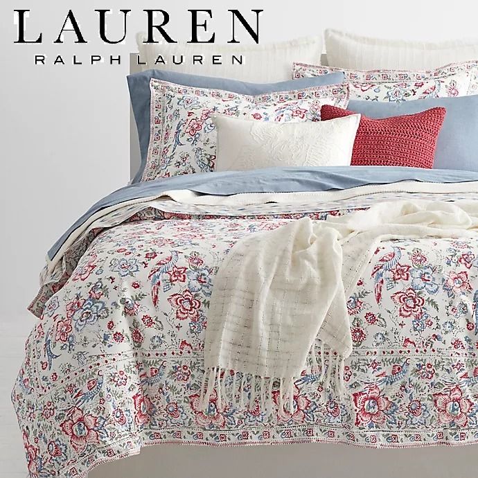 リバーシブル【ダブル】Ralph Lauren Lucie布団&枕カバー3点 (LAUREN