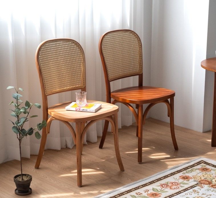 韓国インテリア】曲木細工 ラタンチェア 2 coloes (椅子・チェア