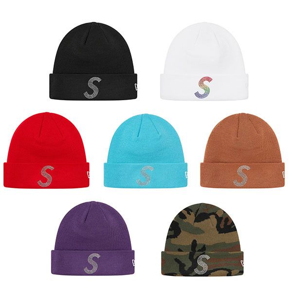 シュプリーム x スワロフスキー☆Sロゴラインストーンビーニー