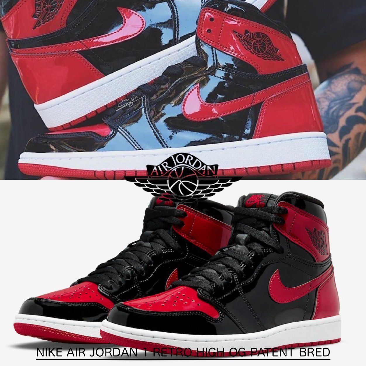 AIR JORDAN 1 RETRO HIGH OG PATENT BRED ジョーダン 1 ブレッド (Nike