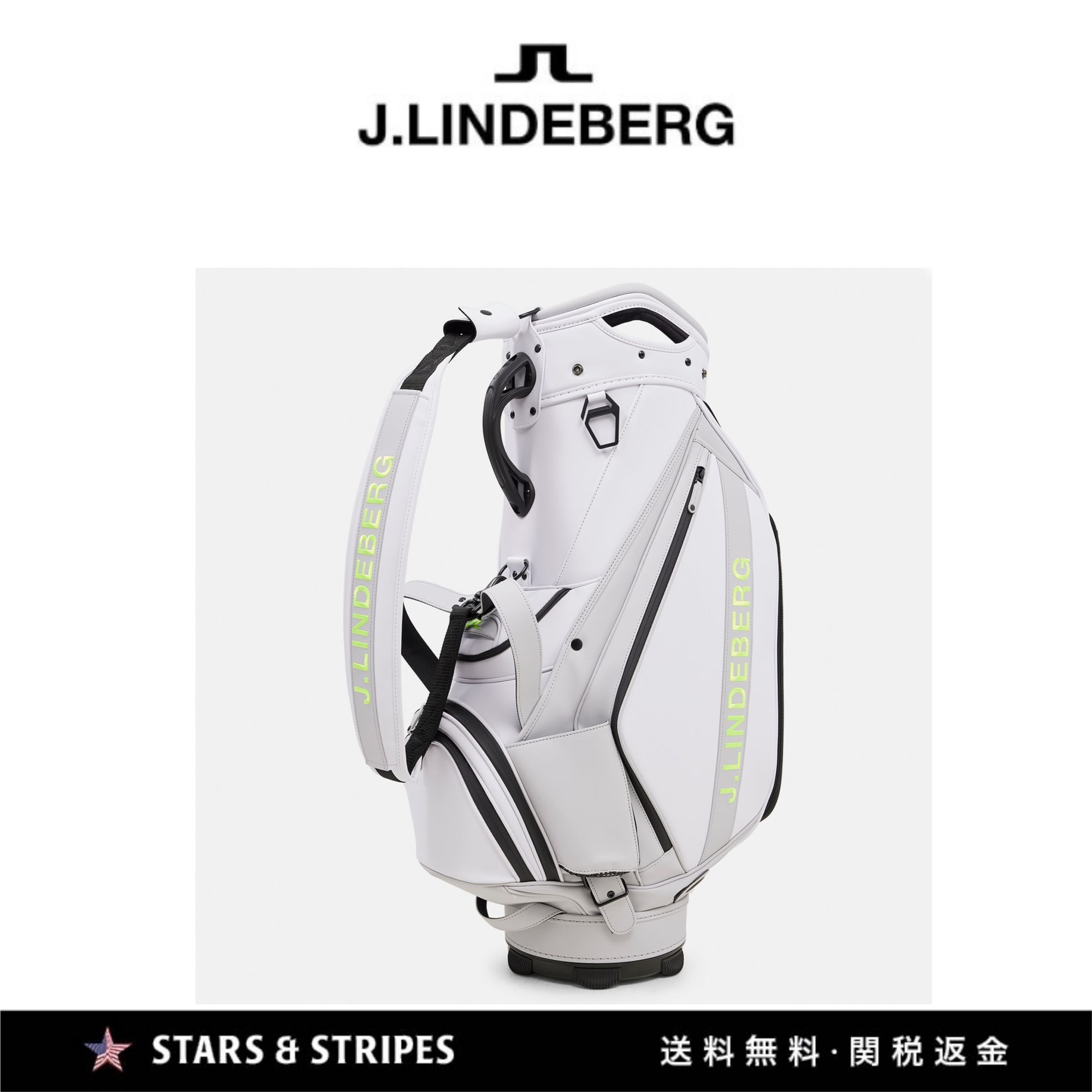 日本未販売【J.LindebergGolf】TOURスタッフゴルフバッグ WHITE (J