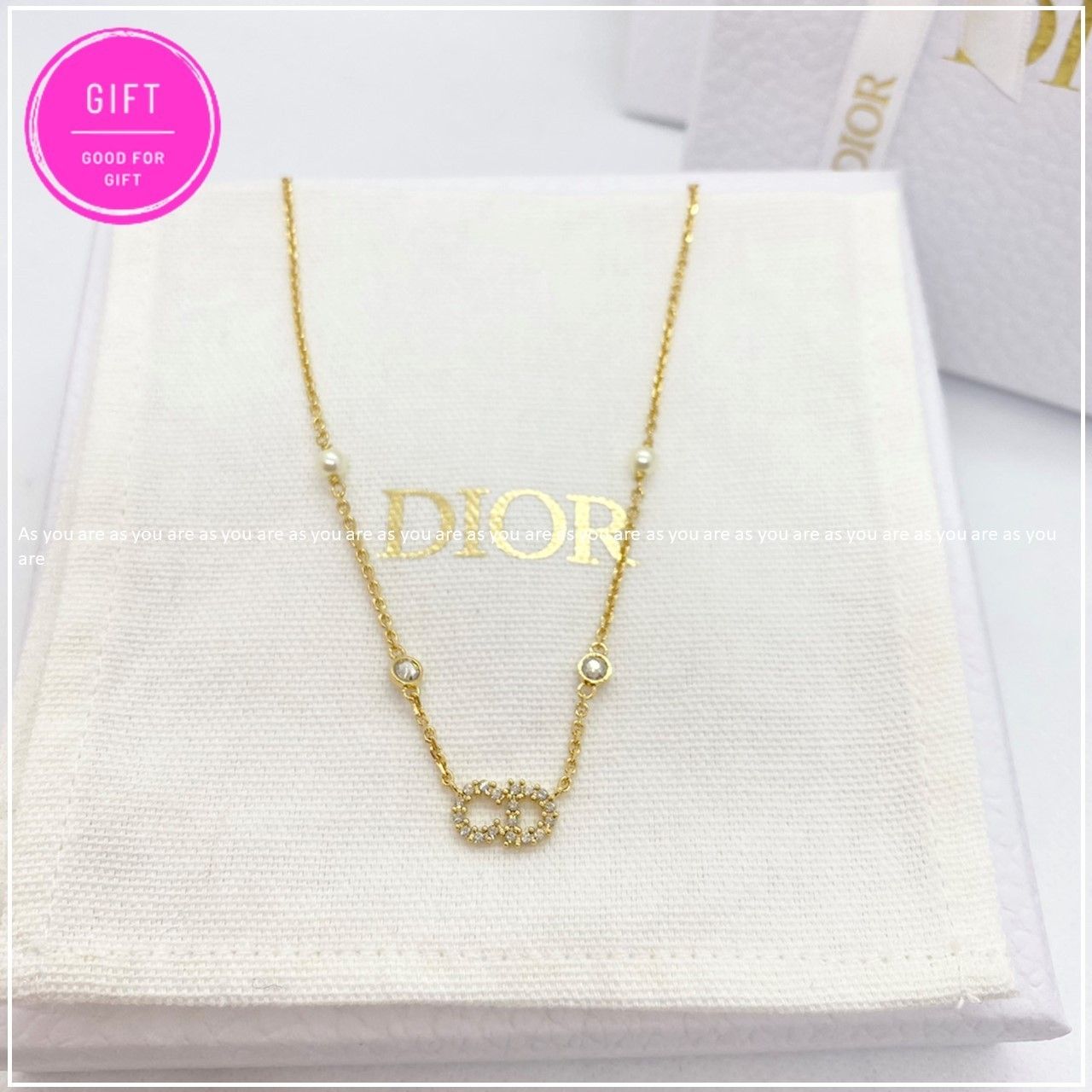 即発*DIOR ディオール CLAIR D LUNE ネックレス パール ゴールド (Dior